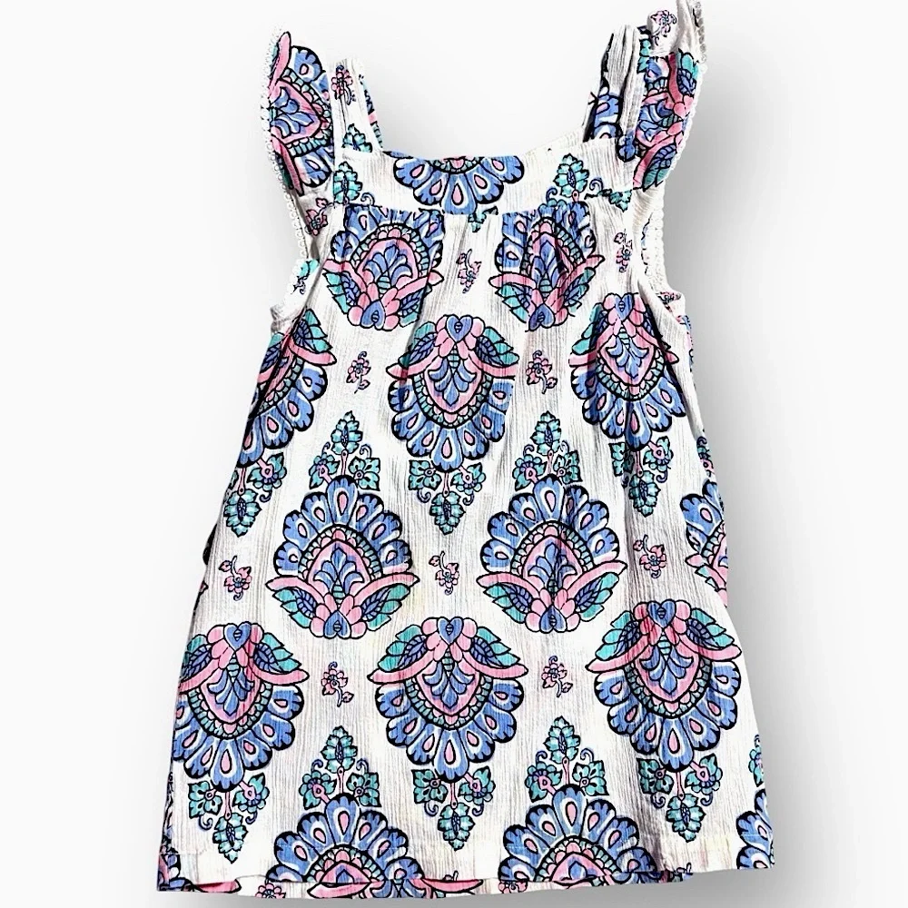 Carters Kids Girls Size 6 Paisley Tunic Tie Waist Tee Short Sleeve Shirt Top